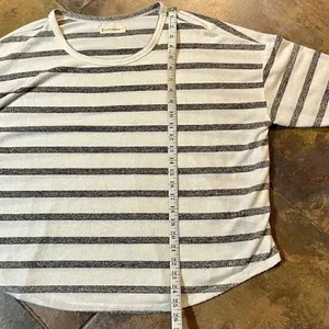 Lucky Brand Gray White Striped Crew Neck Long Sleeve XL thumbnail 5