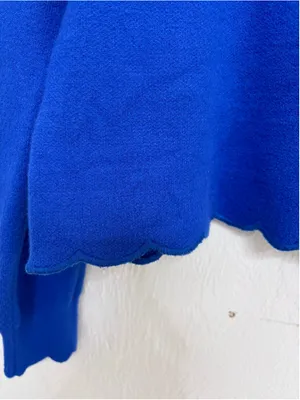Women's Peace n' love Blue Scalloped Crew Neck Sweater Button S Wool Viscose thumbnail 11
