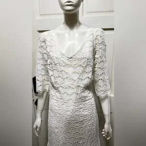 Gretchen Scott little bo peep maxi La Di Da Eyelet Cotton White dress Sz L P-8 thumbnail 7