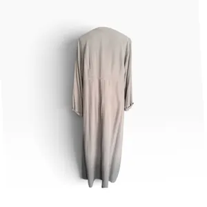 Vintage 90s Nordstrom Tencel Maxi Dress XL Button Front Pockets Taupe thumbnail 4