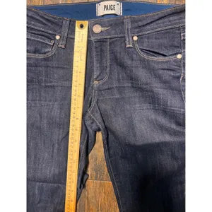 PAIGE Skyline Straight‎ Leg Dark Wash Low Rise Jeans Size 26 Party Stretch EUC thumbnail 8