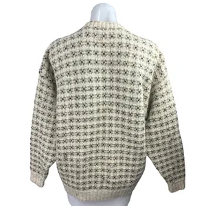 Vintage 80’s I’m a Plum Beige Green Knit Button Down Cardigan Sweater Top Size M thumbnail 2