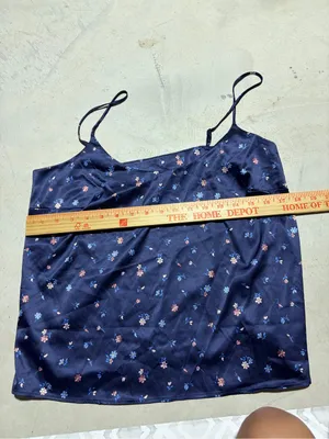 Parade Navy Floral Satin Cami pajama Top medium thumbnail 3