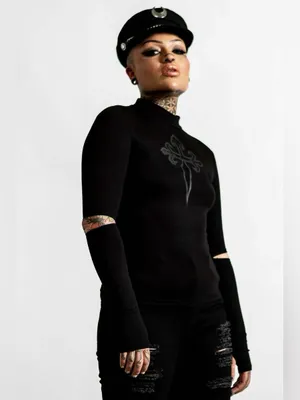 Killstar Laverna long sleeve top size Small thumbnail 2