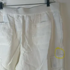 Lauren Ralph Lauren Ivory 100% Linen Cargo Pants Womens XL Drawstring Tie‎ Cuff thumbnail 10