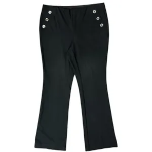 Alfani Black Stretch Button Detail Bootcut Slacks Trousers size M Professional thumbnail 2
