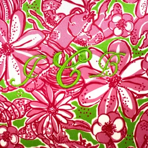 Lilly Pulitzer‎ Monogrammed Pink Green Floral Laptop Carrying Protective Case thumbnail 5