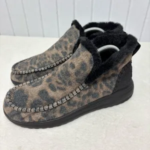 Hey Dude Denny Leo Nut‎ Leopard Print Ankle Boots size 9 thumbnail 4