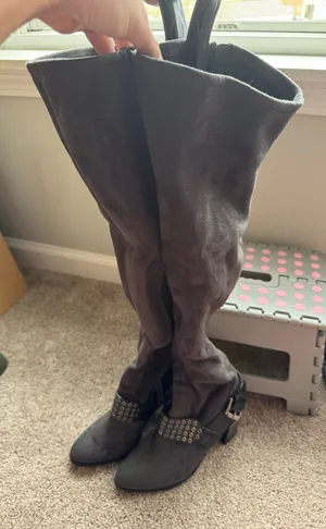 Michael Kors Over the Knee Grey Boots Size 7 thumbnail 1