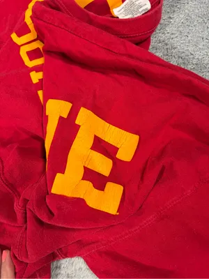 Iowa state Cyclone Football Red Long Sleeve Tee press box large thumbnail 6