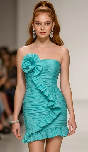 Liv Foster Crushed Taffeta Rosette‎ Mini Dress Size 4 thumbnail 1