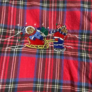 Nutcracker Flannel Shirt Womens 18W Red Plaid‎ Embroidered Winter Bears Holiday thumbnail 5
