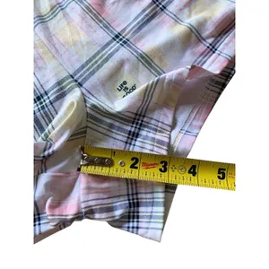 Life is Good Pajama Set Womens Large Pink Plaid Love Paw Print Loungewear Preppy thumbnail 7