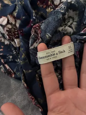 Abercrombie & Fitch Floral Dark Blue Sleeveless Maxi Dress size XS thumbnail 5