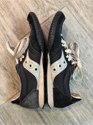 Saucony Bullet Size 8 Sneaker Track Shoe Low-top Retro Suede Leather Black thumbnail 5