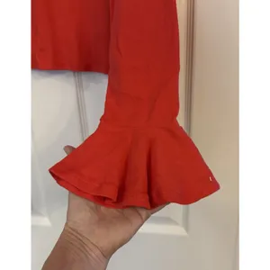 Maeve by Anthropologie Top Cropped Size Large Red Fitted Bell‎ Sleeve Party Boho thumbnail 2
