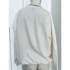 Trilllogy By Morning Sun Blue Peacock Feather Mock Layered Sweatshirt Pullover L thumbnail 2