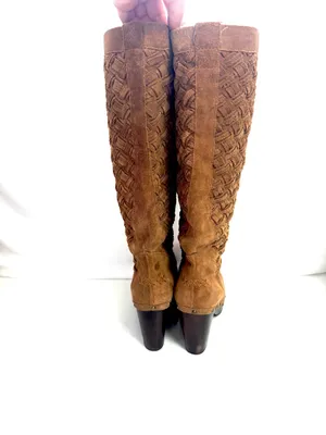 UGG Arroyo Tan Woven Braided Suede Tall Clog Boots Size 10 thumbnail 5
