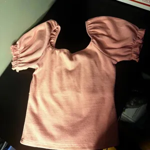 Altar’d State Dusty Pink Ribbed Puff Sleeve Top XS NWOT Coquette thumbnail 6