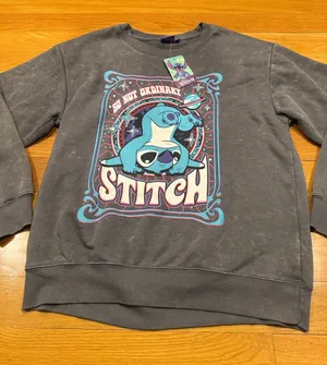 NWT Disney Stitch sweatshirt size large. thumbnail 1
