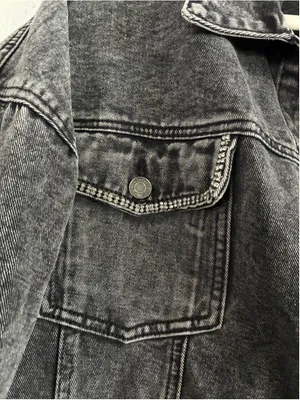 Women's Savanna Jane Black Acid Wash Denim Jacket Size 1X thumbnail 3