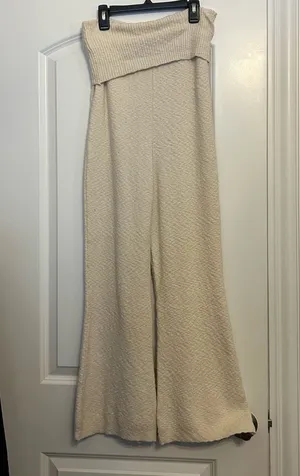 Free People Beach Knit Ribbed Foldover Pants thumbnail 1