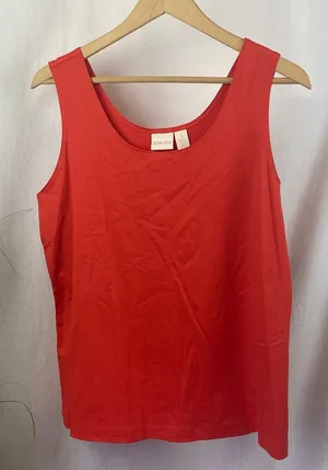 Chico’s Orange Sleeveless Microfiber Tank Top 3 XL thumbnail 1