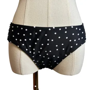 Black White Strappy Side Bikini Bottom Swim Medium Coquette Minimalist Y2K thumbnail 14