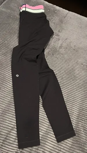 Lululemon Athletica Black Yoga Leggings Womens Size 6 Full Length Reversible thumbnail 1