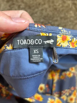 Toad&Co Samba Blue Halter Sunflower Stretch Summer Floral XS thumbnail 3