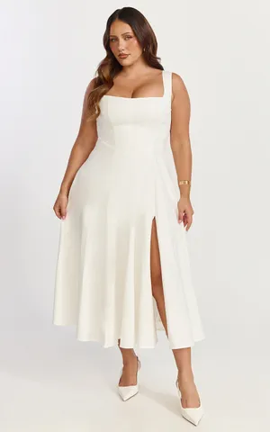 New Showpo Bernie Midi Square Neck Dress Size Large MSRP $139 thumbnail 2