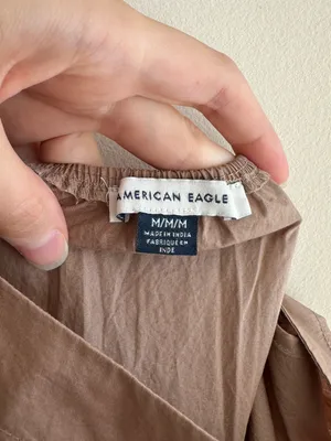 American Eagle Outfitters Brown Mini Puff Sleeve Dress, Size Medium, NWT thumbnail 15