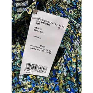 MANGO MNG Tapestry Long‎ Sleeve Mini Dress Floral Flowers Blue Yellow Size 2 thumbnail 7