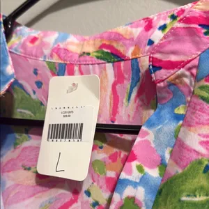 Floral Pink and Blue Women's Top thumbnail 6