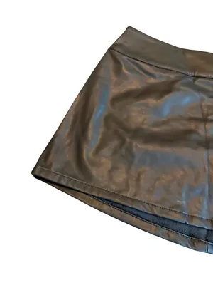 Wild Fable Black Vegan Leather Mini Skort Skirt w/ Shorts Classic Size XS Womens thumbnail 5