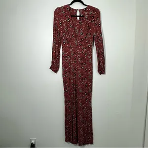 Free People Some Like It Hot Long Sleeve Flare Jumpsuit Size 0 thumbnail 3