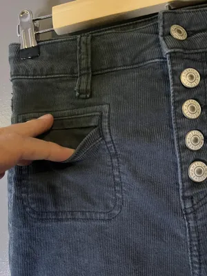 American Eagle Outfitters Pants Womens 0 Gray Hi-Rise Flare Corduroy Stretch thumbnail 4