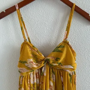 Free People Baby Doll Hi-Low Floral Tunic Boho Mustard Gold Yellow Small thumbnail 3