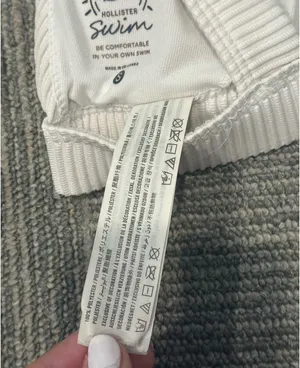 Hollister Swim Top Bikini white striped textured thumbnail 5
