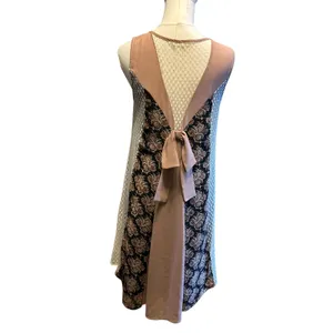 Ryu : Dress Womens Multi Fabric Beige A Line Lace Boho Cottage Back Bow SZ M Y2K thumbnail 5