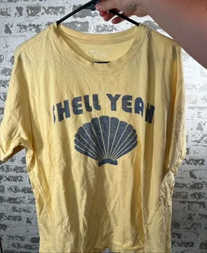 Aerie | women yellow “shell yeah” short sleeve shirt oversized thumbnail 1