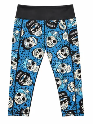 CVG Constantly Varied Gear Rap Legends Skull Capri Leggings Blue Medium M thumbnail 1