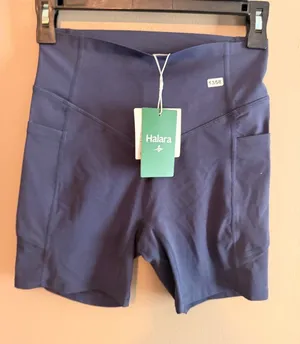 Halara Small Womens Navy Blue High-Waist Shorts With Side Pockets Size S 68% Nyl thumbnail 1