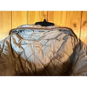London Fog hooded quilted Jacket khaki size small (6617) thumbnail 9