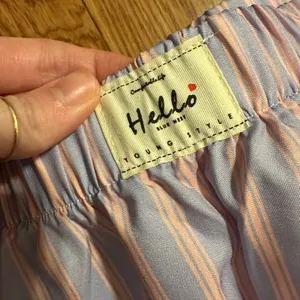 Women’s Striped Sleep Shorts - Blue and Pink thumbnail 2