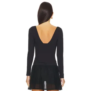 Intimately by Free People Duo Corset Long‎ Sleeve Black Cami Women Medium thumbnail 2