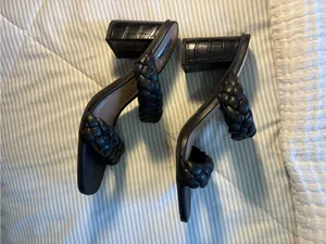 DV by Dolce Vita Black Braided Slide Heels Size 7.5 thumbnail 3