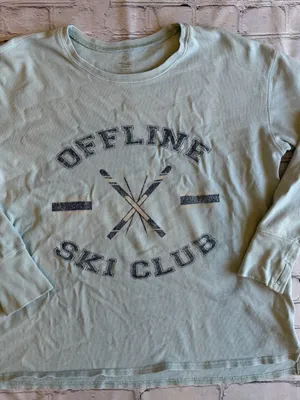 Off-Line By Aerie Graphic Sweatshirt Pullover Lightweight Skiing Ski Club Medium thumbnail 2