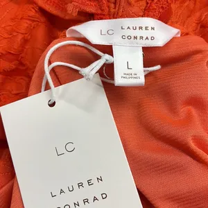 LC Lauren Conrad NWT Coral Ruffled Sleeve Square Neck Cross Back Top thumbnail 9