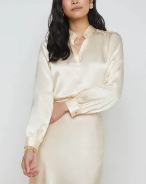 L'AGENCE 100% silk charmeuse blouse NEW thumbnail 1